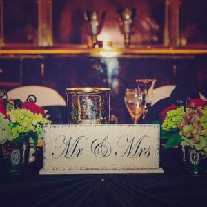 “Mr. & Mrs.” sign